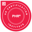 A red circle with the words phr certification institute written on it.